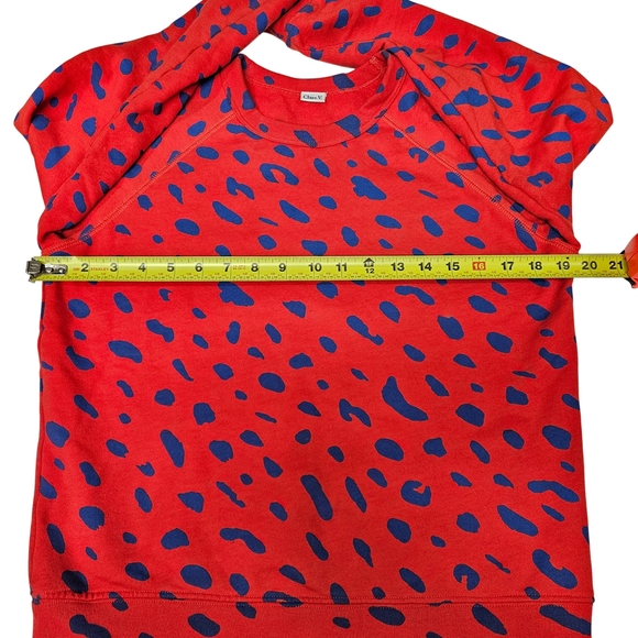 Clare V Jaguar Print Crewneck Sweatshirt Women's Size S Blue/Orange - Picture 5 of 6